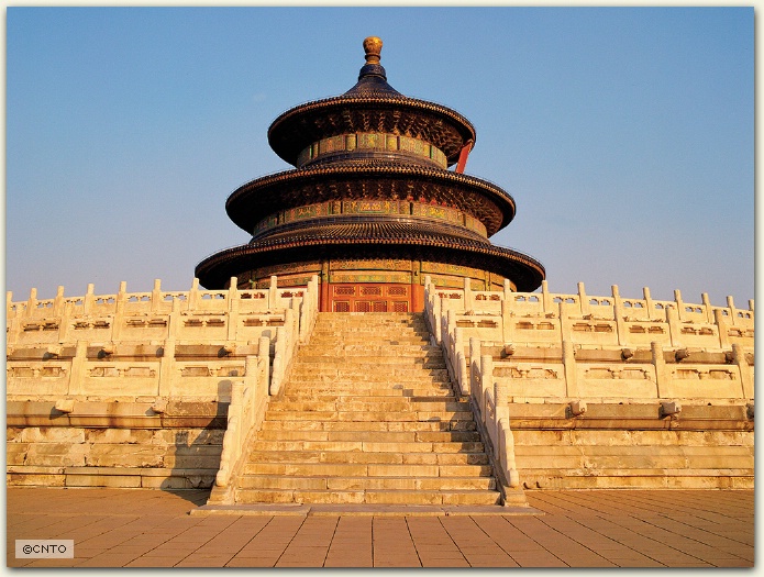 Dramatic view of the main temple in the Temple of Heaven, Beijing, China
